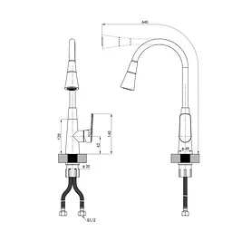 Змішувач для кухні Mixxus Premium Matis 011-T (Nut) graphite refl.black MI8268, Графіт - мініатюра 6