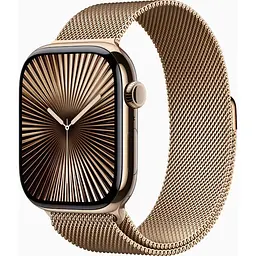 Смарт-годинник Apple Watch Series 10 GPS + Cellular 46mm Gold Titanium Case w. Gold Milanese Loop - M/L (MX003)