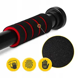 Турнік розсувний 4FIZJO Basic 61.5-100 см Black/Red (P-5905973402712) - мініатюра 4