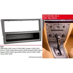 Перехідна рамка Opel Agila, Combo, Corsa, Meriva, Omega, Signum, Tigra, Vectra, Vivaro ACV 281230-26-2 - мініатюра 6