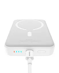 Портативне бездротове ЗУ - зовнішній акумулятор Baseus Magnetic Mini 20W 10000 mAh (PPCX070002) білий - мініатюра 4