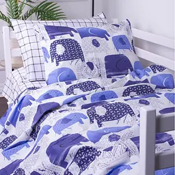 Підковдра на блискавці MirSon Kids Time 17-0133 Elephant, бязь, 210х143 см, блакитна з фіолетовим - мініатюра 2