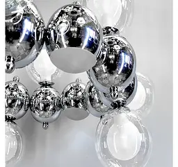 Хромована підвісна люстра Artlight 1117/12 з 12 скляними кулями і LED-кільцем, що світиться. - мініатюра 3