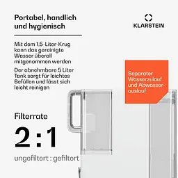 Фільтр води зворотного осмосу Klarstein VitalPour Бак 5 л (10046404) - мініатюра 4