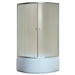 Душова кабіна з високим піддоном Mixxus Plain SCT01-90x90x195-FB Satin матове скло 4 мм MI6894, Універсальна, хром матовий
