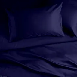 Комплект постільної білизни Cosas євро сатин з простирадлом на резинці MIDNIGHT BLUE 200 x 220 см (79Satin_Denim_El180-Denim_200) - мініатюра 2