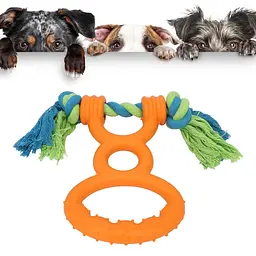 Іграшка-канат для собак Derby Dog Rope Toy with TPR Tug Handle - мініатюра 1