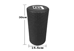 Масажний ролик EasyFit Foam Roller 30 см Чорний - мініатюра 2