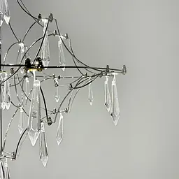 Невагома срібна Led люстра d60 см | Арт. MJ 156-600 CH | Line F - мініатюра 5