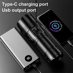 Ліхтар Coba CB-B53-TG АКБ 38650 Power bank індикація заряду ЗП Type-C zoom - мініатюра 7