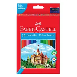 Олівці кольорові "Faber-Castell" 36 кол. /120136/ "ЗАМОК І ЛИЦАРІ" картон (1/4) - мініатюра 1