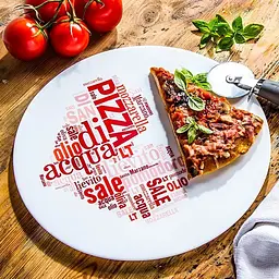 Блюдо для піци Bormioli Rocco Ronda I Love Pizz Red 33 см (419320F77321753) - мініатюра 2