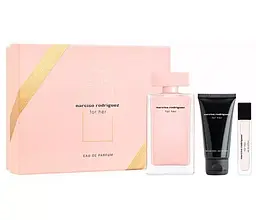Набор Narciso Rodriguez For Her: парфюмерная вода 100 мл + EDP 10 мл + лосьон для тела 50 мл