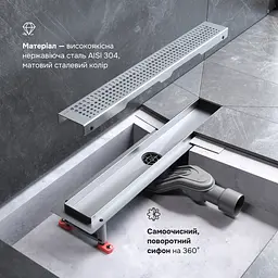 Трап для душу лінійний AM.PM Masterflow Cut Gradient 500 мм, універсальний затвор, хром (W01SC-P11-050-01SB) - мініатюра 4