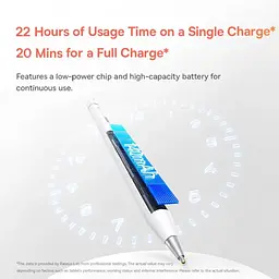 Стилус Baseus Wise Writing HN1 Universal Version Wired Charging 2-in-1 Stylus For HUAWEI/XIAOMI Moon White (With Type-C Cable*1 and Tip*1 and Palm Re (B0004F01) - мініатюра 7
