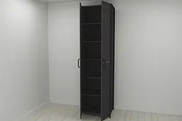 Шафа Гардероб Уні секція 7 серії Конект Ferrum-decor 220x60x50см Чорний метал ДСП Венге Магія 16 мм (FRD-104560)