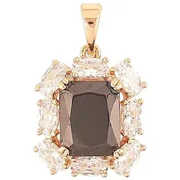 Кулон XUPING Позолота 18K «Чорний фіаніт в обрамленні цирконію» для ланцюжка до 5мм (262198)