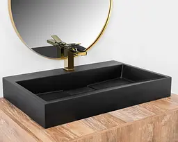 Умивальник Rea Goya 37x70 black mat (REA-U8802), Матова - мініатюра 2