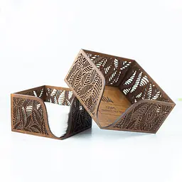 Дерев'яна серветниця VANZA LEAF walnut - M (17.5 см) - мініатюра 3