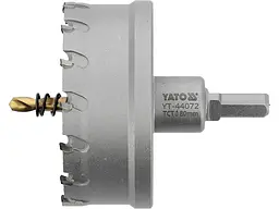 Свердло коронка по металу TCT YATO Ø80x103мм товщина до 25мм з напрямним 6-гран, хвост 3/8 (YT-44072) - мініатюра 2