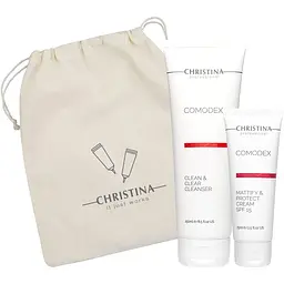 Подарочный набор Christina Clean Skin для жирной и проблемной кожи: Очищающий гель 250 мл + Матирующий крем SPF 15 75 мл