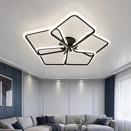 Чорна стельова LED люстра-квітка з 5 квадратними пелюстками Artlight 2406-5L-BK