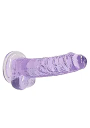Фалоімітатор RealRock Crystal Clear 7”, 19 см (фіолетовий) - мініатюра 4