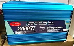 Автоінвертор 12 V-220 V 2600 W перетворювач напруги з чистою синусоїдою та функцією заряджання акумулятора UPS 15 A 12 V-220 V WimpeX WX-2600