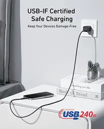 Кабель Anker USB-C to USB-C - 0.9 m 240 W Upcycled-Braided Black (7263066) - мініатюра 4