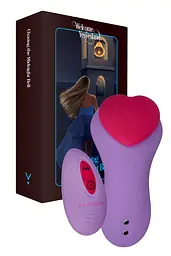 Вібратор в трусики FairyGasm HeartGem violet, на магніті, з пультом ДУ - мініатюра 1