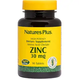 Цинк Natures Plus 30 мг 90 таблеток - мініатюра 4
