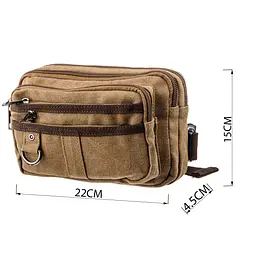 Бананка текстильна на пояс 20160 Vintage коричневий - мініатюра 7