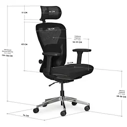 Крісло Mealux Q1 Air Fabric Black (арт HF-Q1 F/B) - мініатюра 3