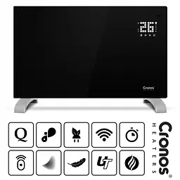 Конвекторний обігрівач Cronos Heaters 2в1 2000W Wi-Fi Black - мініатюра 8