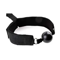 БДСМ набір Fetish Addict Gag Ball With Hand Cuff (чорний) - мініатюра 5