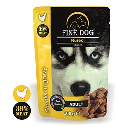 Вологий корм для дорослих собак Fine Dog з куркою в соусі, 100 г