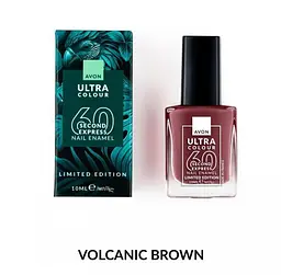 Швидковисихаючий лак для нігтів Avon «УльтраКолір за 60 секунд» Volcanic Brown,10 мл (49469294) - мініатюра 1