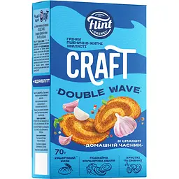 Грінки пшенично-житні хвилясті Flint Craft Gren Double Wave зі смаком Домашній часник 70 г - мініатюра 2