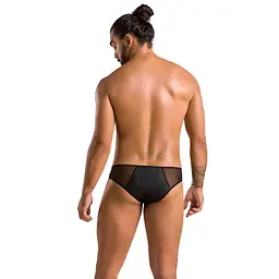 Чоловічі сліпи на блискавці Passion 042 SLIP TIMMY L/XL Black, екошкіра, сітка - мініатюра 4
