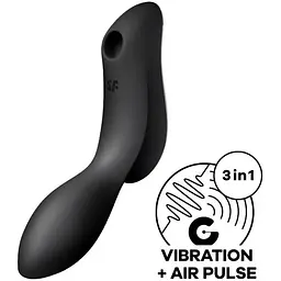 Вакуумний стимулятор з вібрацією Satisfyer Curvy Trinity 2 Black - мініатюра 4