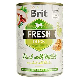 Вологий корм для дорослих собак всіх порід Brit Fresh Duck & Millet з качкою і пшоном 400 г - мініатюра 3