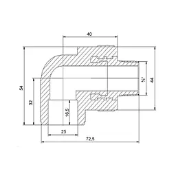 Кутник PPR Blue Ocean 25х3/4", 90° ЗР SD00009991