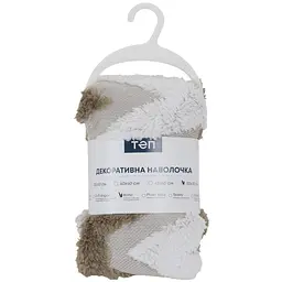 Наволочка декоративна ТЕП Boho штучне хутро 50x70 см бежева (2-05254_35543) - мініатюра 4