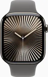Смарт-годинник Apple Watch Series 10 GPS + Cellular 46mm Natural Titanium Case w. Stone Grey Sport Band - S/M (MWY93) - мініатюра 2