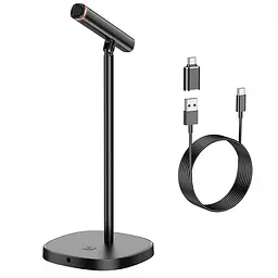 Настільний мікрофон Hoco L16 Mike USB+Type-C Black