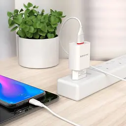 Зарядний пристрій Borofone BA20A USB білий + кабель USB to Type-C