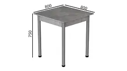 Стіл кухонний Ferrum-decor Агата 75x80x80 Сірий ДСП Бетон 16мм (FRD-105559) - мініатюра 3