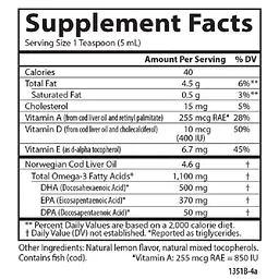 Жир печінки дикої норвезької тріски Carlson Cod Liver Oil смак лимону 500 мл - мініатюра 2