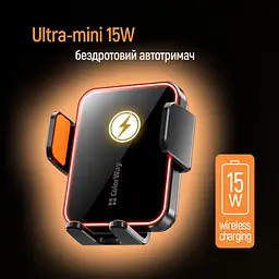 Бездротовий зарядний пристрій СolorWay Ultra-mini 15W Чорний (CW-CHAW069Q-BK) - мініатюра 2