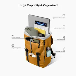 Рюкзак Tomtoc VintPack-TA1 22L Laptop Backpack Yellow 15.6 Inch/22L TA1M1Y1 - мініатюра 6